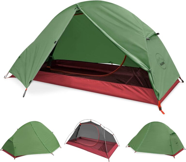 The KAZOO Waterproof Backpacking Tent Ultralight is a lightweight and durable camping tent designed for 1/2 people