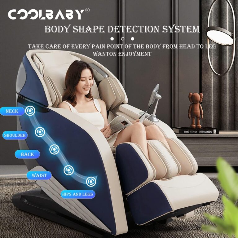 Coolbaby Electric Massage Chair SL Guide Rail Space Cabin Household Zero Gravity Whole Body Air Pressure Massage Chair Blue