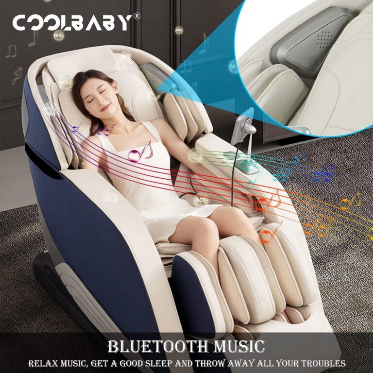 Coolbaby Electric Massage Chair SL Guide Rail Space Cabin Household Zero Gravity Whole Body Air Pressure Massage Chair Blue