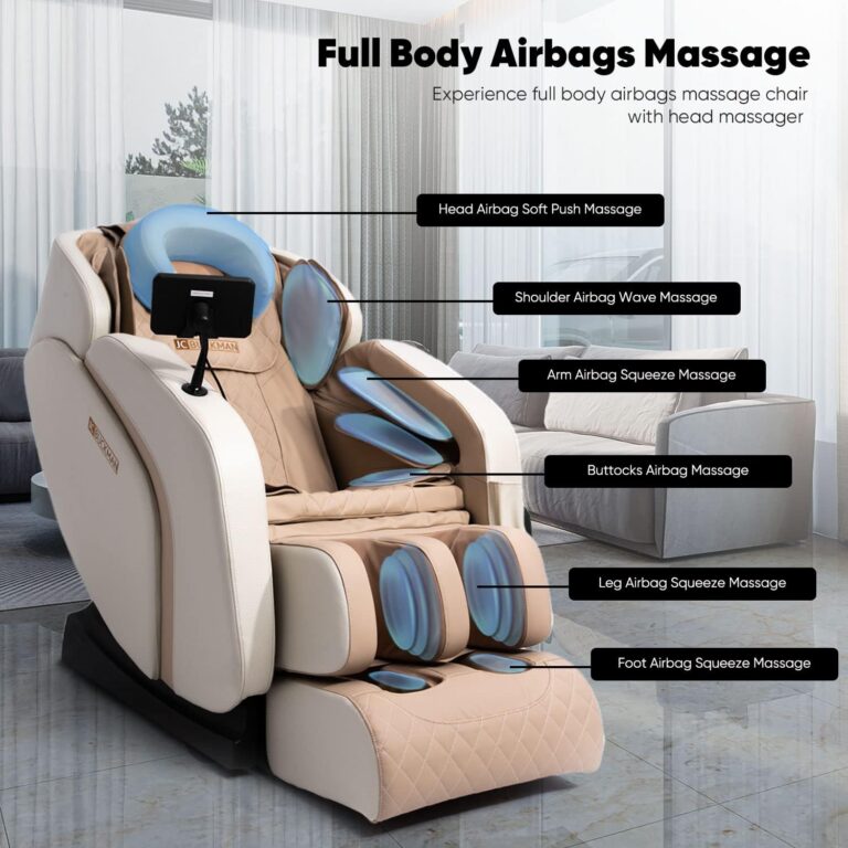 JC BUCKMAN IndulgeUs Full Body Massage Chair Recliner with 6 Auto Programs, Full Body Airbags, Built-in Heat