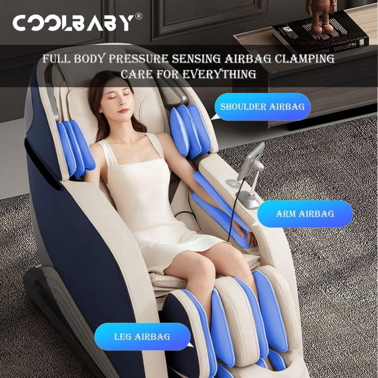 Coolbaby Electric Massage Chair SL Guide Rail Space Cabin Household Zero Gravity Whole Body Air Pressure Massage Chair Blue