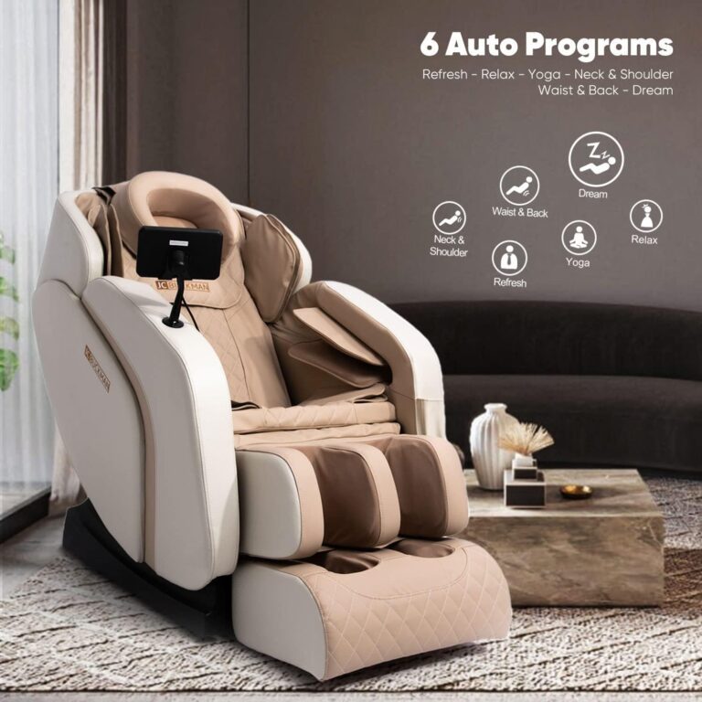 JC BUCKMAN IndulgeUs Full Body Massage Chair Recliner with 6 Auto Programs, Full Body Airbags, Built-in Heat