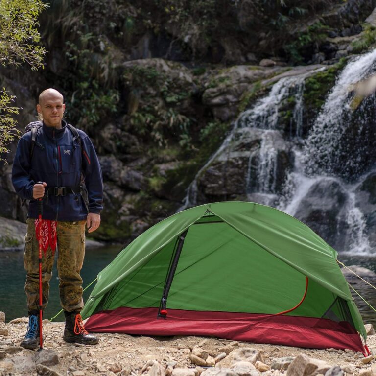 The KAZOO Waterproof Backpacking Tent Ultralight is a lightweight and durable camping tent designed for 1/2 people