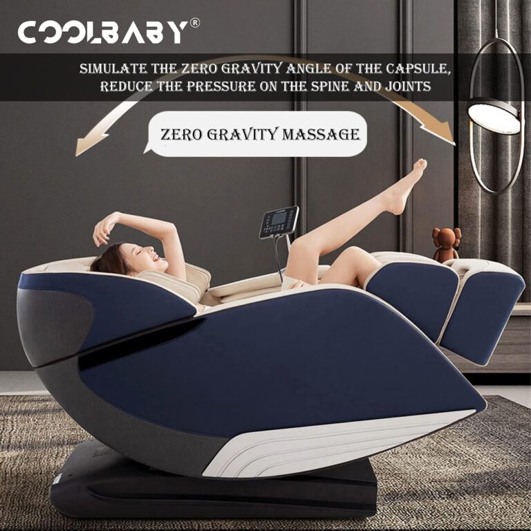 Coolbaby Electric Massage Chair SL Guide Rail Space Cabin Household Zero Gravity Whole Body Air Pressure Massage Chair Blue